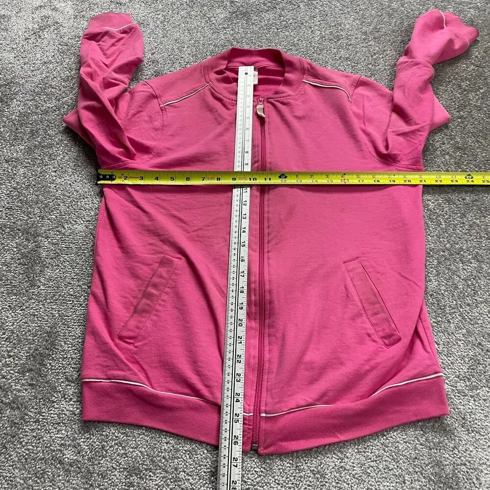 Blair Jacket Womens Medium Pink full zip Soft Mid Length Soft Pockets Ladies